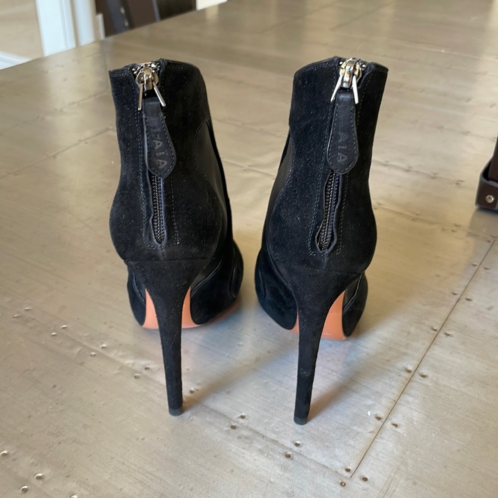 alaia black suede mesh boot bootie sz 38.5 - Picture 6 of 11